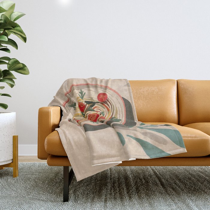 Summer Spaghetti Throw Blanket Gallery Image 1