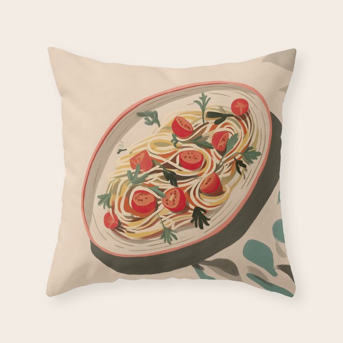 Summer Spaghetti Throw Pillow Gallery Image 6