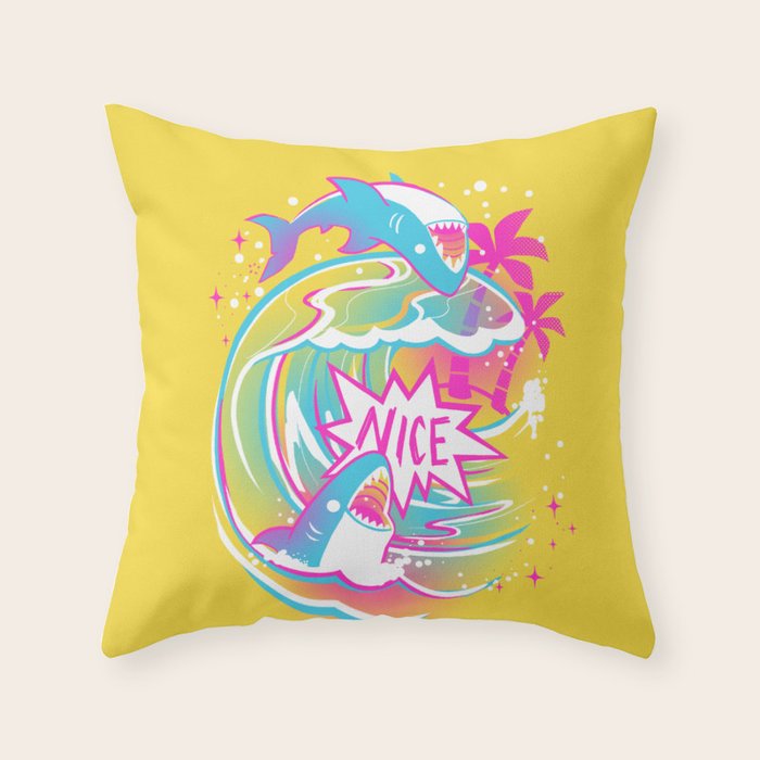 NICE SHARK Throw Pillow Gallery Image 1