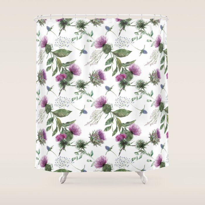 Scottish Thistle Shower Curtain Gallery Image 1