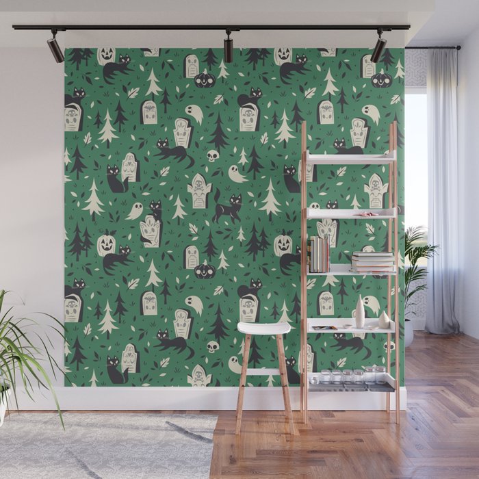 Cemetery Cuties (Green) Wall Mural