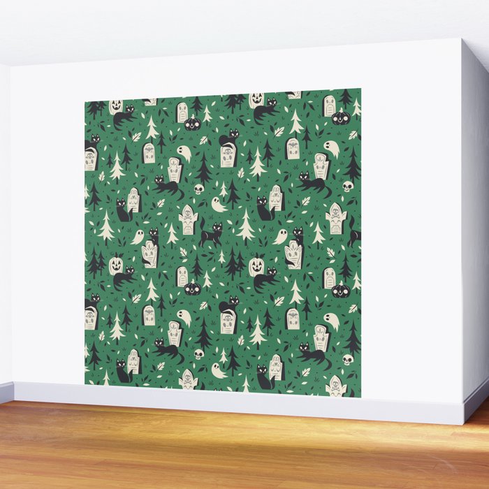 Cemetery Cuties (Green) Wall Mural Gallery Image 2