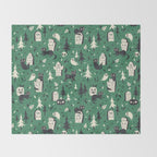 Cemetery Cuties (Green) Throw Blanket Gallery Image 2
