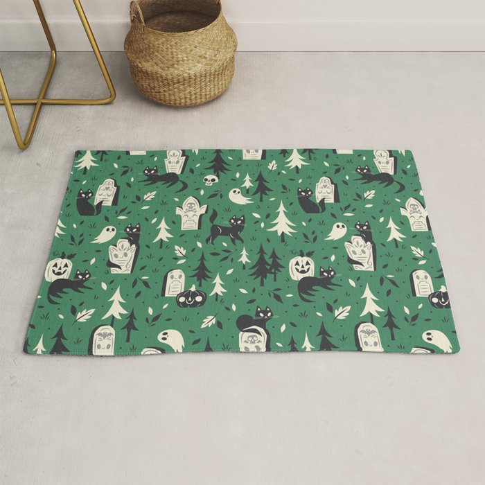 Cemetery Cuties (Green) Rug Gallery Image 1