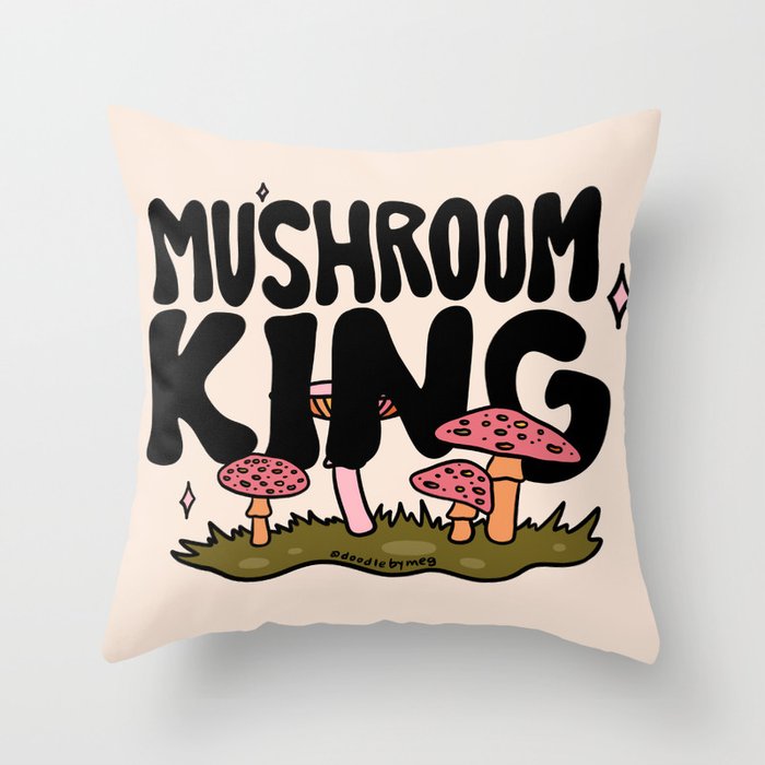 Mushroom King Throw Pillow Gallery Image 6