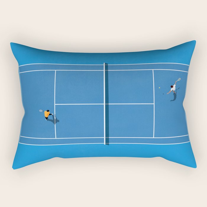 Australian Open Grand Slam | Blue Tennis Court  Rectangular Pillow Gallery Image 2
