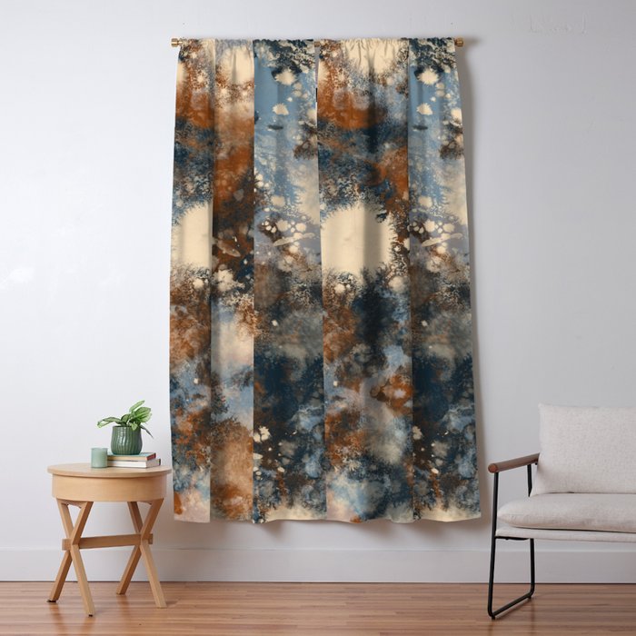 Earth watercolor splashes 2 Window Curtain Gallery Image 1