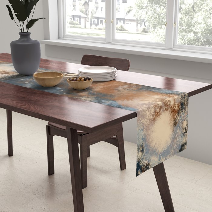 Earth watercolor splashes 2 Table Runner Gallery Image 2