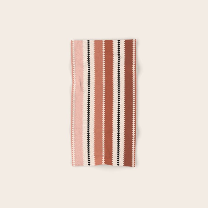 Western Stripes XV Terracotta Rust Red Bath Towel Gallery Image 1