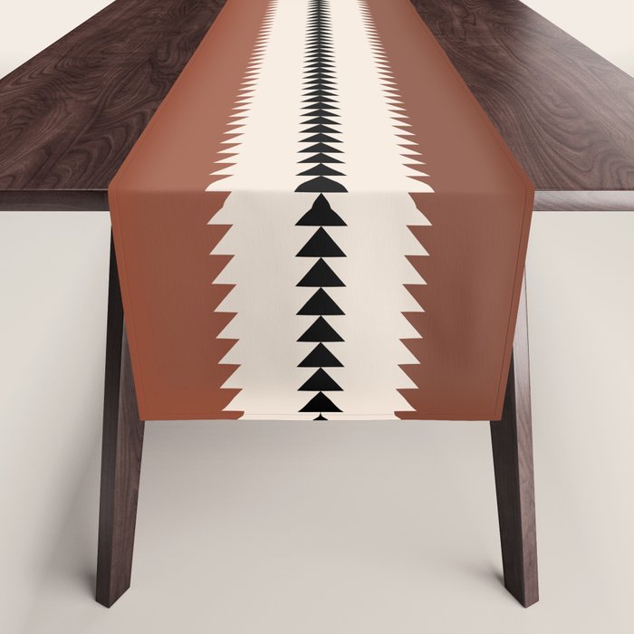 Western Stripes XV Terracotta Rust Red Table Runner Gallery Image 1