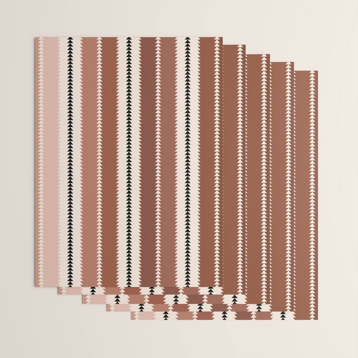 Western Stripes XV Terracotta Rust Red Wrapping Paper Gallery Image 3