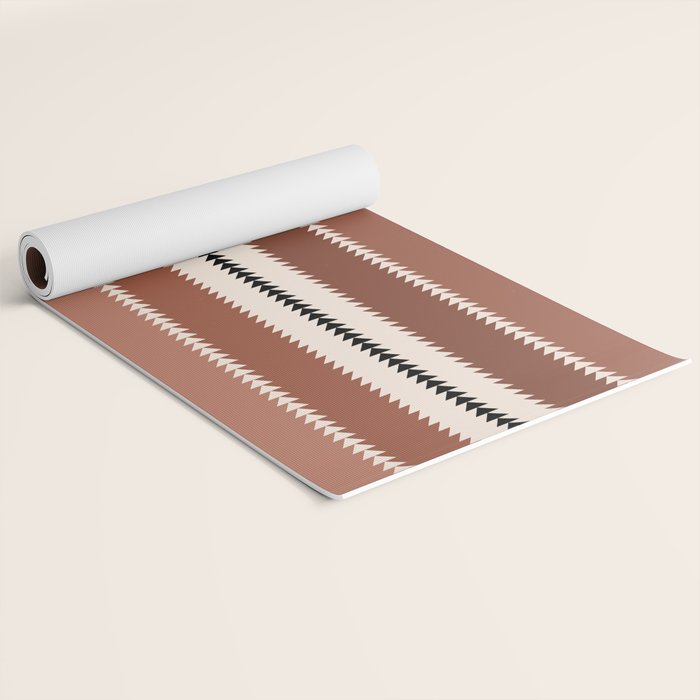 Western Stripes XV Terracotta Rust Red Yoga Mat Gallery Image 2
