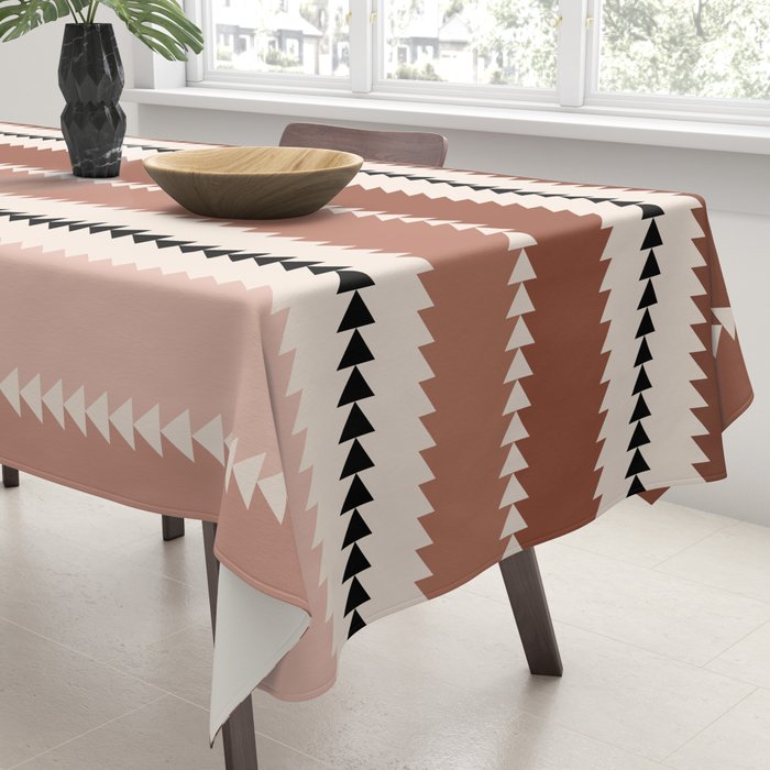 Western Stripes XV Terracotta Rust Red Tablecloth Gallery Image 3