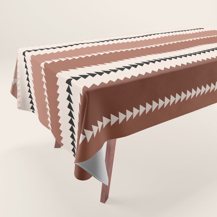 Western Stripes XV Terracotta Rust Red Tablecloth Gallery Image 1