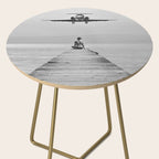 Steady As She Goes 6; aircraft coming in for an island landing female in bikini black and white photography - photographs - photograph Side Table Gallery Image 2