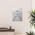 Steady As She Goes 6; aircraft coming in for an island landing female in bikini black and white photography - photographs - photograph Poster Gallery Image 2
