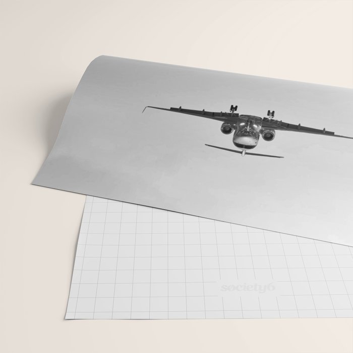 Steady As She Goes 6; aircraft coming in for an island landing female in bikini black and white photography - photographs - photograph Wrapping Paper Gallery Image 2