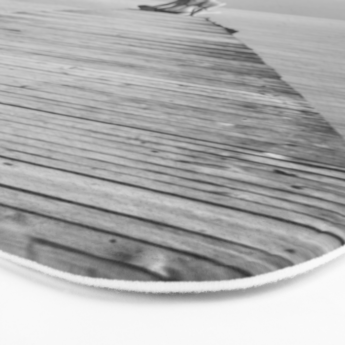 Steady As She Goes 6; aircraft coming in for an island landing female in bikini black and white photography - photographs - photograph Bath Mat Gallery Image 3