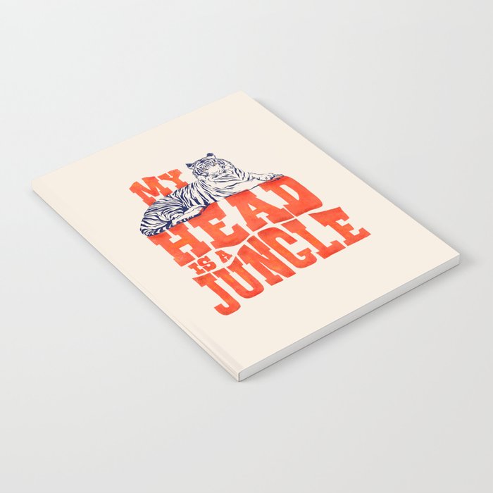 My Head is a Jungle-Tiger typography Notebook Gallery Image 1