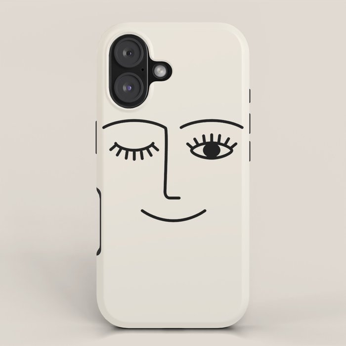 Wink (Off White) iPhone Case Gallery Image 1