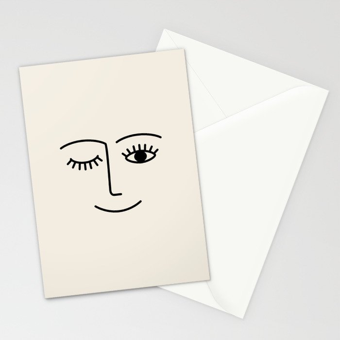 Wink (Off White) Stationery Card Gallery Image 2