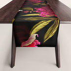 Vintage & Shabby Chic - Dark Red Antique Night Roses Botanical Garden Table Runner Gallery Image 1