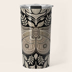 Moth Floral | Black & Brown Travel Mug Gallery Image 1