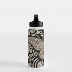 Moth Floral | Black & Brown Water Bottle Gallery Image 3