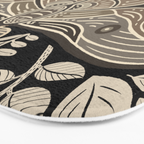 Moth Floral | Black & Brown Bath Mat Gallery Image 3