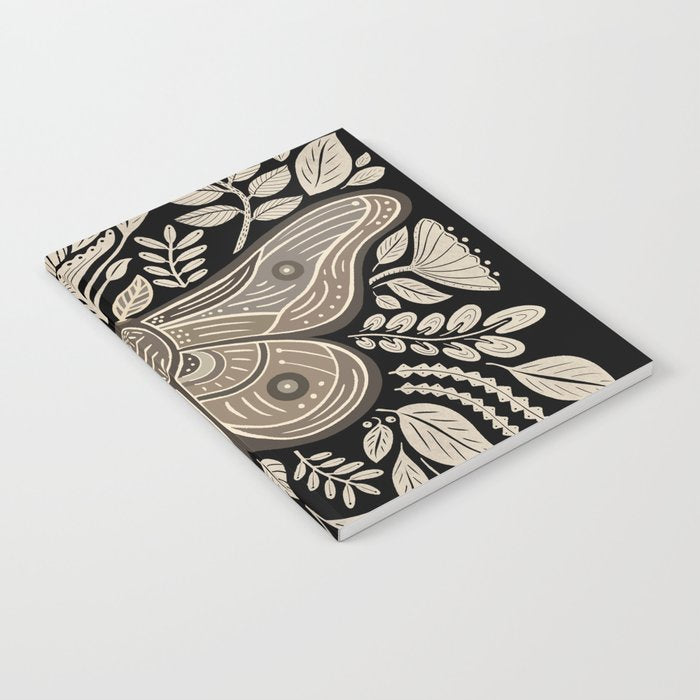 Moth Floral | Black & Brown Notebook Gallery Image 2