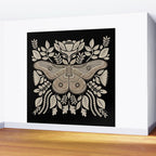Moth Floral | Black & Brown Wall Mural Gallery Image 2