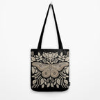 Moth Floral | Black & Brown Tote Bag Gallery Image 2