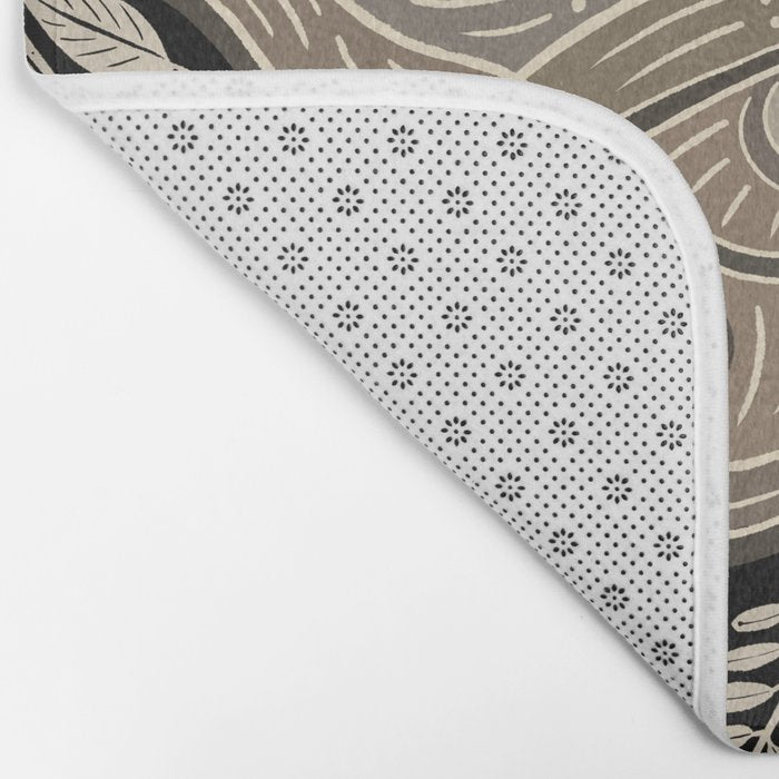 Moth Floral | Black & Brown Bath Mat Gallery Image 2