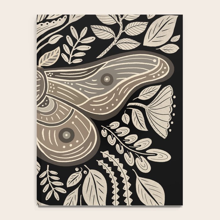 Moth Floral | Black & Brown Notebook Gallery Image 4