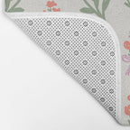 Preppy Grandmillennial Cute Red Flowers Bath Mat Gallery Image 2