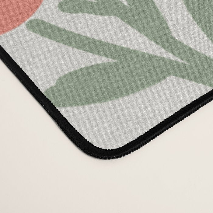 Preppy Grandmillennial Cute Red Flowers Desk Mat Gallery Image 4