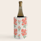 Preppy Grandmillennial Cute Red Flowers Wine Chiller Gallery Image 3