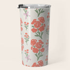 Preppy Grandmillennial Cute Red Flowers Travel Mug Gallery Image 3