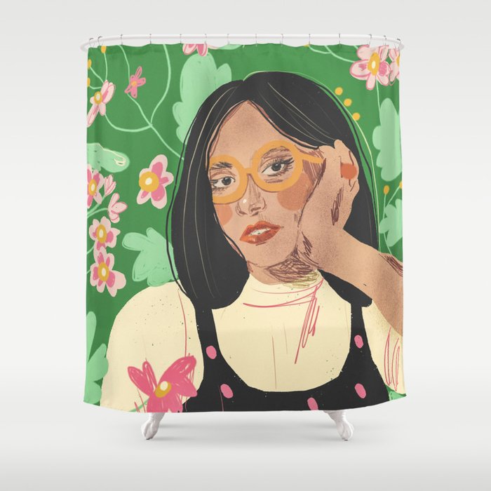 Green portrait Shower Curtain Gallery Image 1