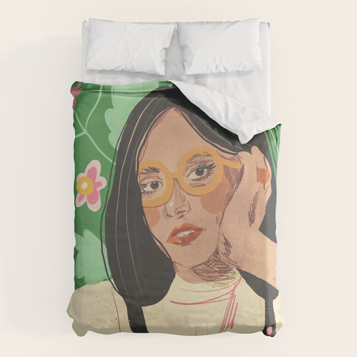 Green portrait Duvet Cover Gallery Image 6