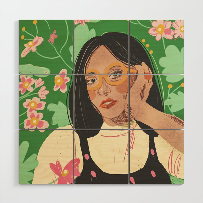 Green portrait Wood Wall Art Gallery Image 1