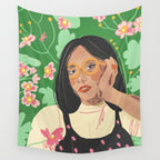 Green portrait Wall Tapestry Gallery Image 4