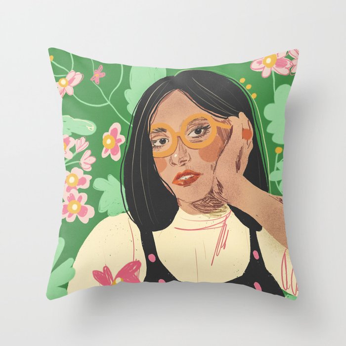 Green portrait Throw Pillow Gallery Image 6