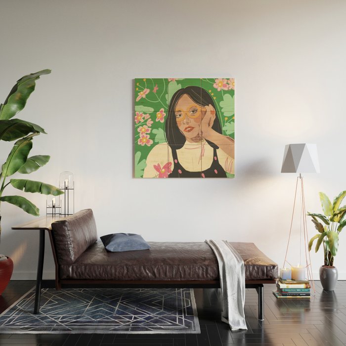 Green portrait Wood Wall Art Gallery Image 2