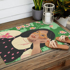 Green portrait Outdoor Rug Gallery Image 2