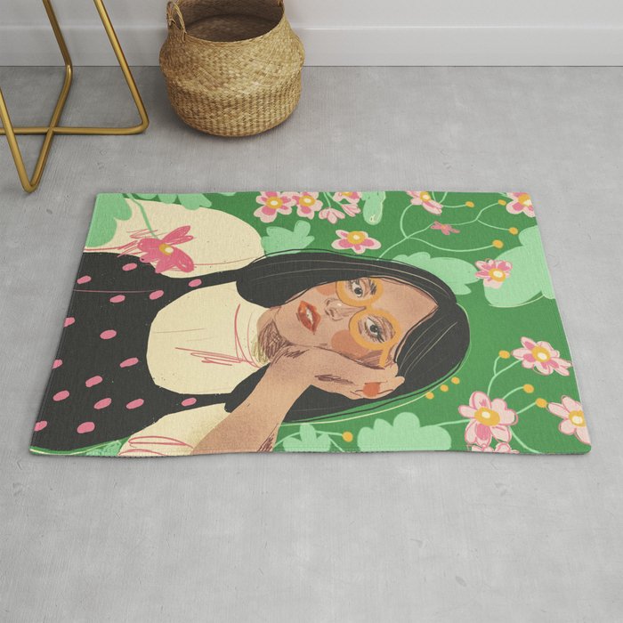 Green portrait Rug Gallery Image 1