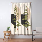 Abstract Art Tropical Leaf 21 Window Curtain Gallery Image 5