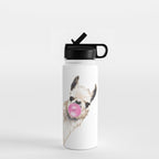 Bubble Gum Sneaky Llama Water Bottle Gallery Image 1