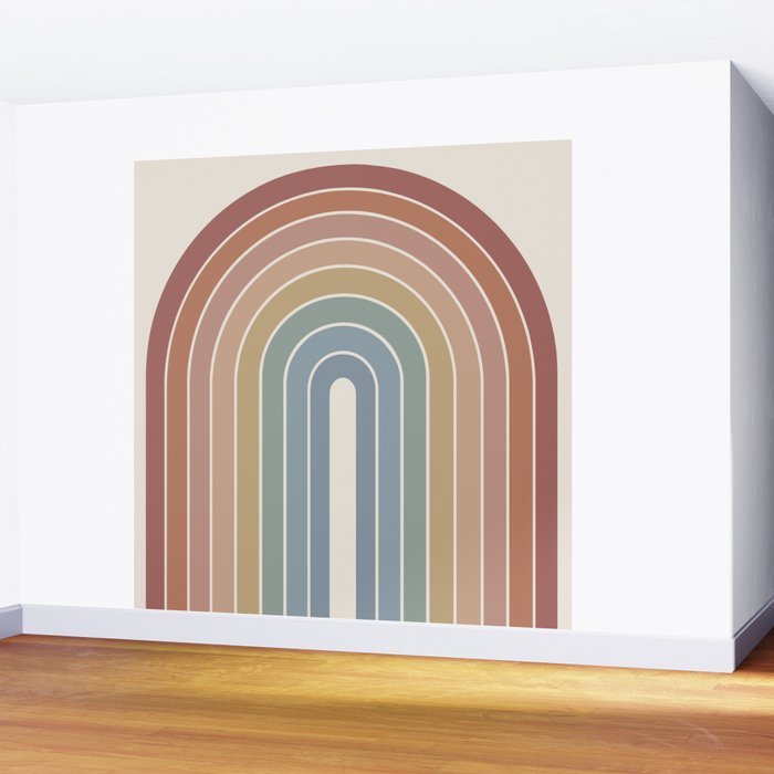 Gradient Arch XXIV Earthy Mid Century Modern Rainbow Wall Mural Gallery Image 2