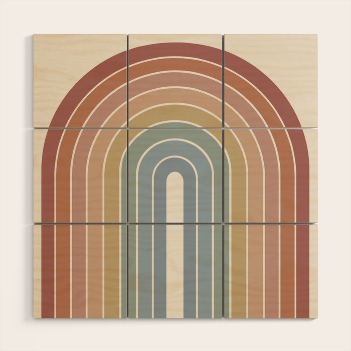 Gradient Arch XXIV Earthy Mid Century Modern Rainbow Wood Wall Art Gallery Image 1